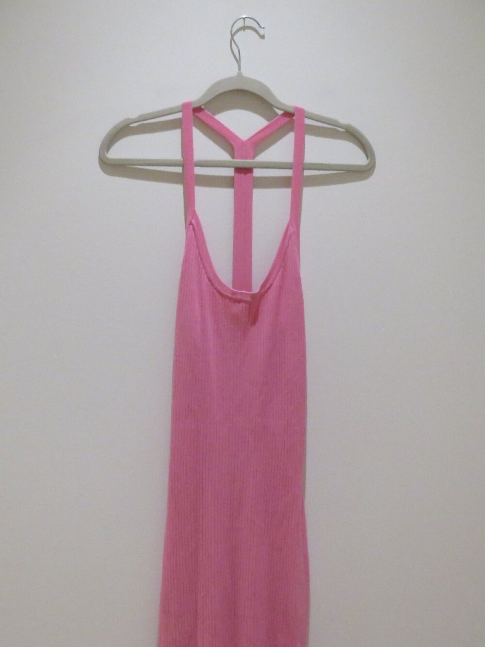 MESHKI Yasamin Ribbed Knit Maxi Dress in Pink Medium Bodycon Coquette Balletcore - Picture 3 of 15